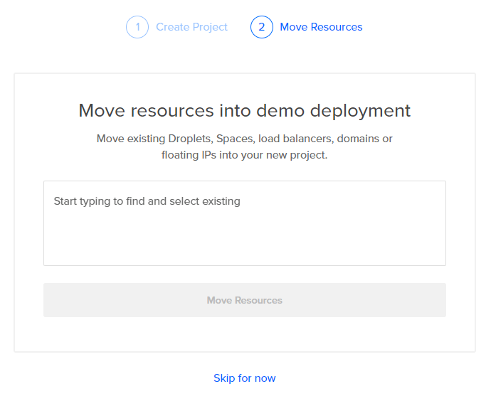 digital ocean create project 03