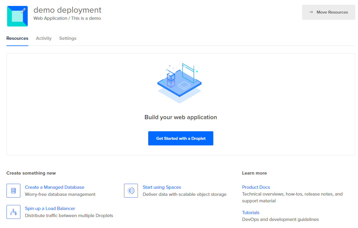 digital ocean create project 04